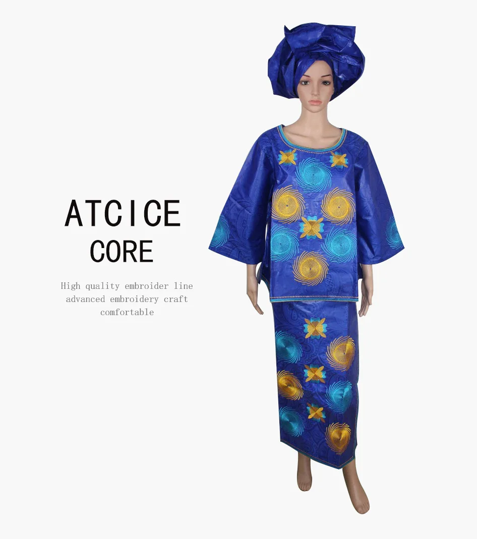 Африканские платья для женщин BAIZN RICHE дизайн платье с вышивкой LB006