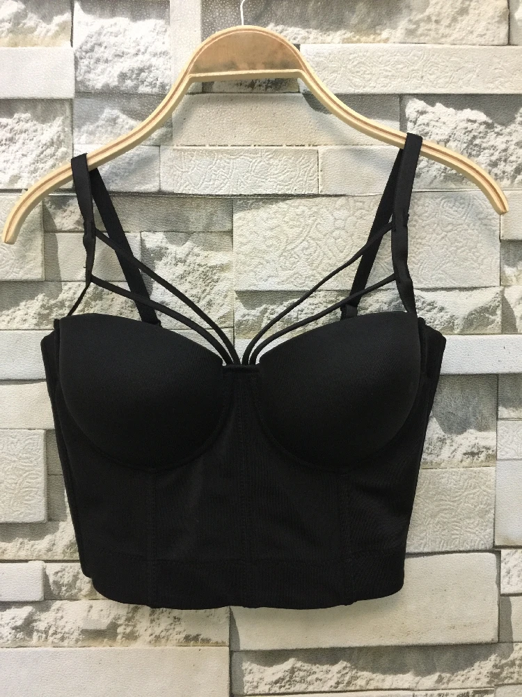 

Basic Smooth Cut Cross Spandex Push Up Bralet Women's Bustier Bra Cropped Top Vest Plus Size