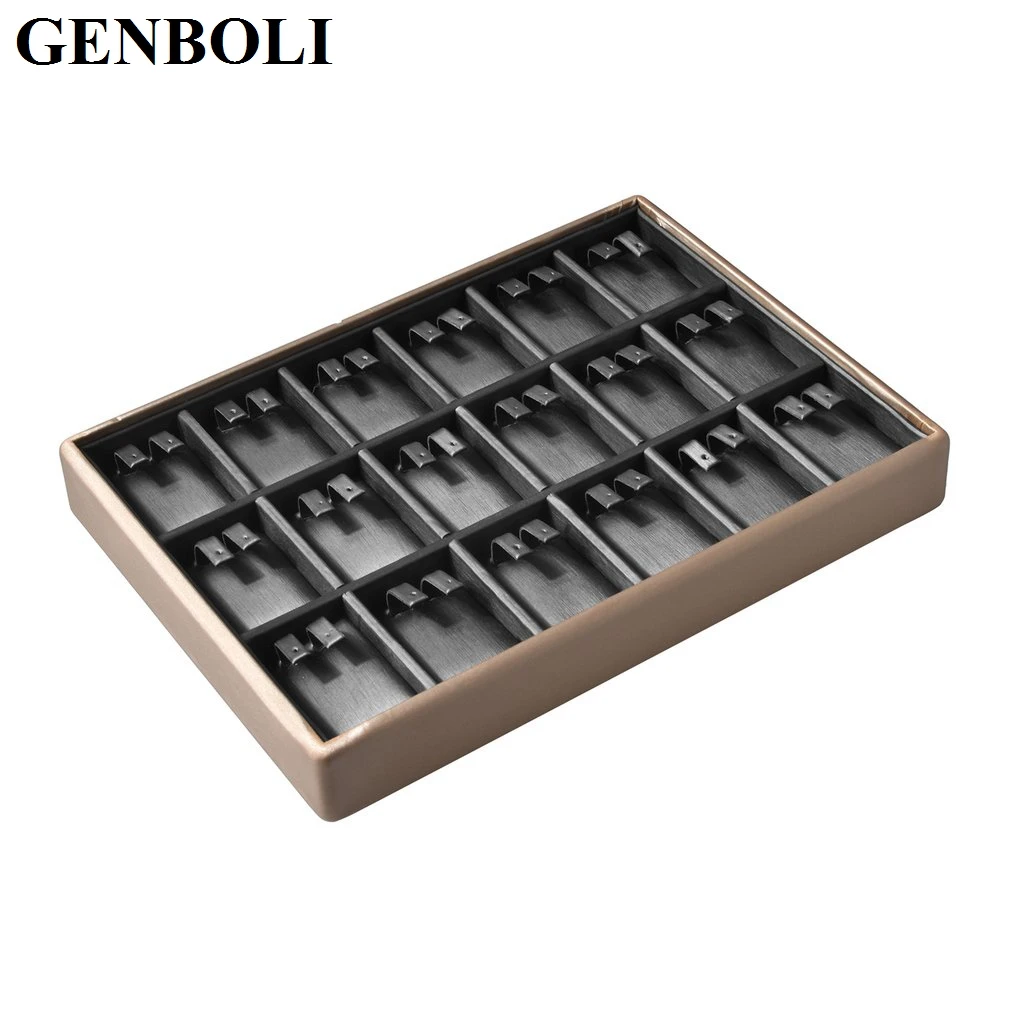 

18 Slots Jewelry Display Tray Holder Pendant Storage Box Earring Case Organizer Show Case Earrings Tray