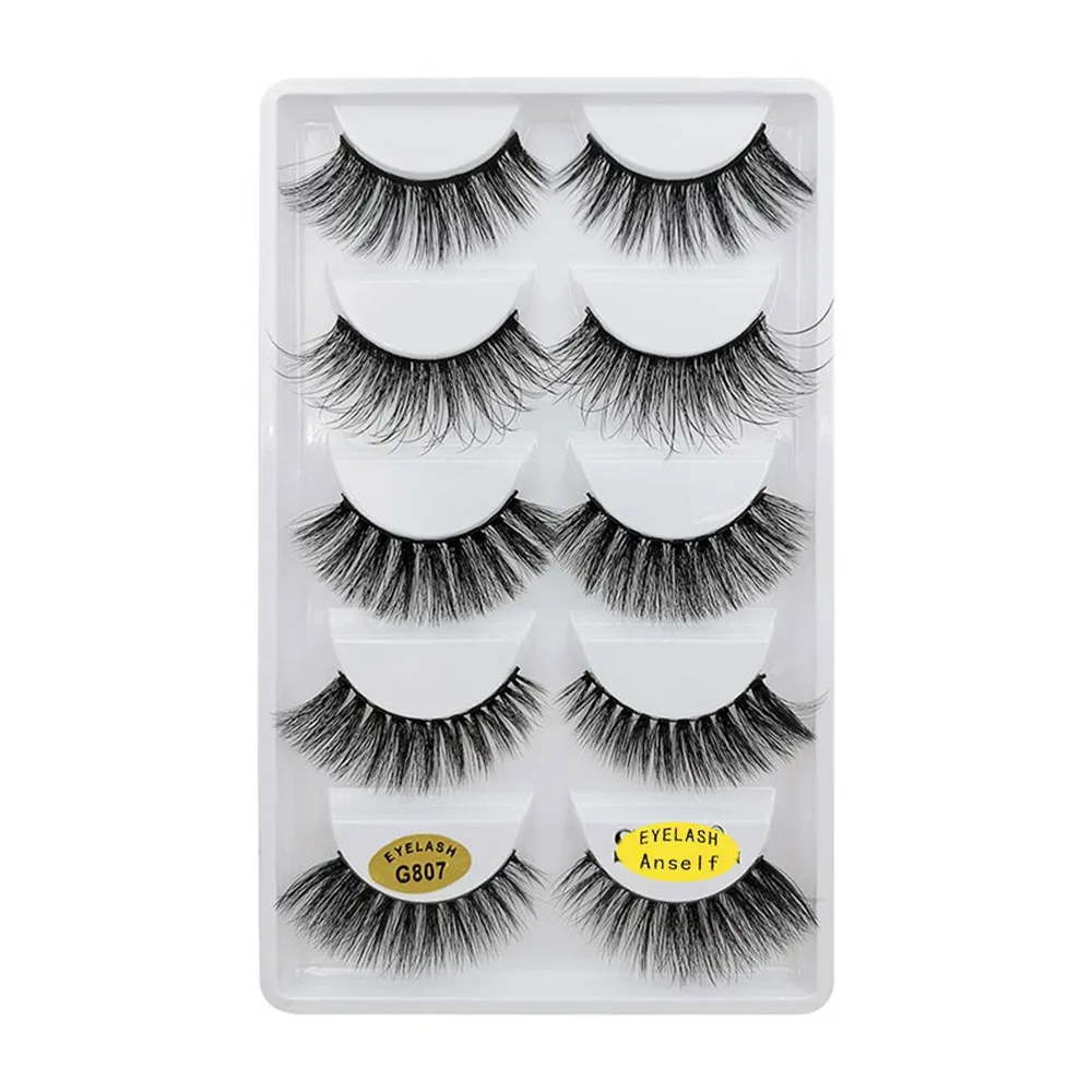 Anself 10 Pairs False Eyelashes 3D Reusable Fake Eyelashes Set Long Curly Eyelashes Extension and Lashes Applicator Makeup Tool