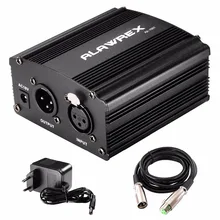 ALAWREX USB 1- Channel 48V Phantom Power Supply w/ Adapter XLR Audio Cable for Condenser Micro Microphone Recording Equipment