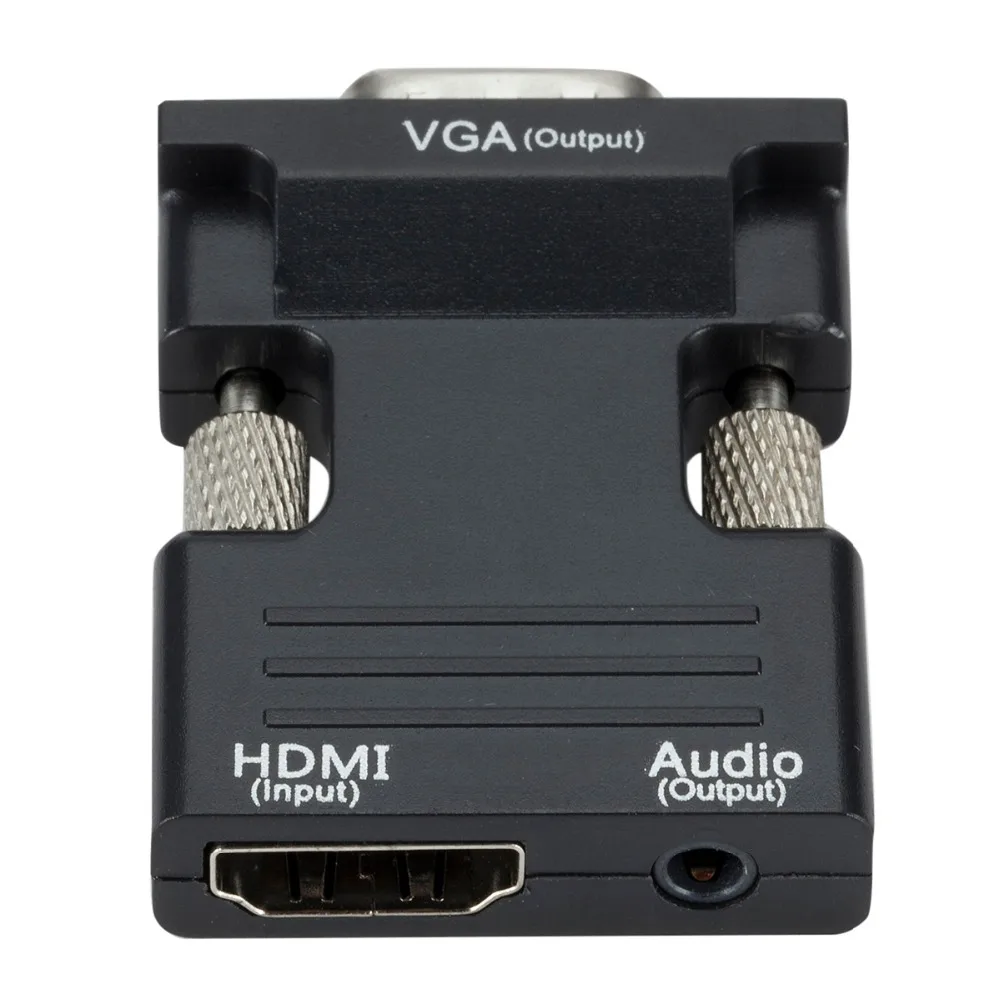 HDMI-compatible Female to VGA Male Converter with Audio Adapter Support 1080P Signal Output for PC Laptop TV Monitor Projector