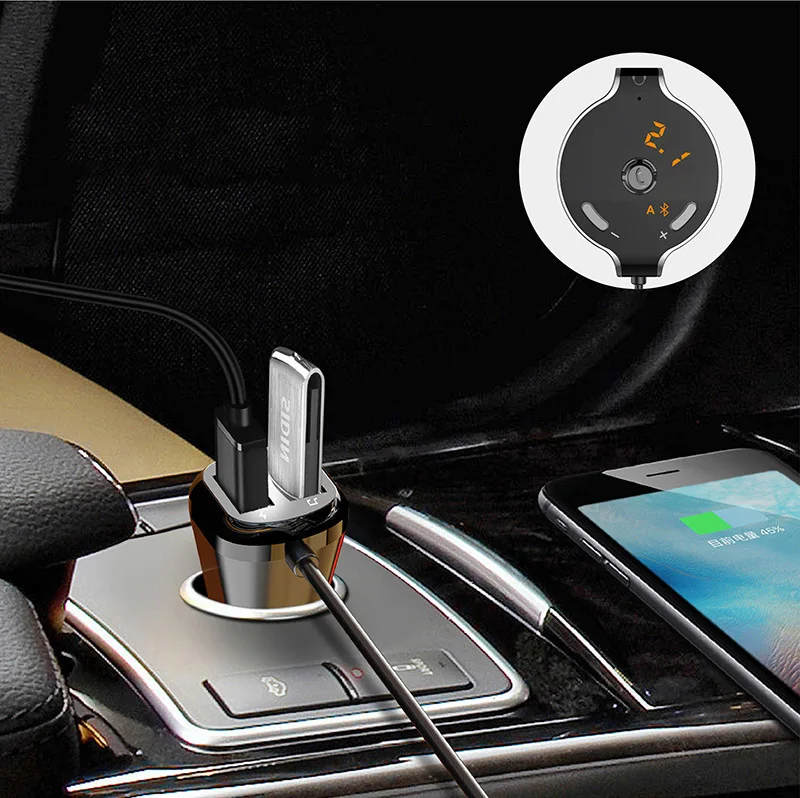 Handsfree 4.2 Bluetooth Car MP3 WMA 3.5mm AUX HIFI Audio Receiver USB Adapter Wireless Audio Receiver U Disk TF Card FM