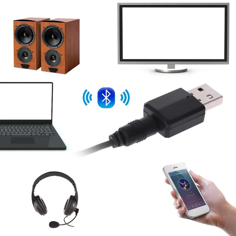 

2019 Transmitters 4.2 Wireless Audio Music Stereo adapter USB Bluetooth Dongle receiver for TV PC Bluetooth Speaker Headphone