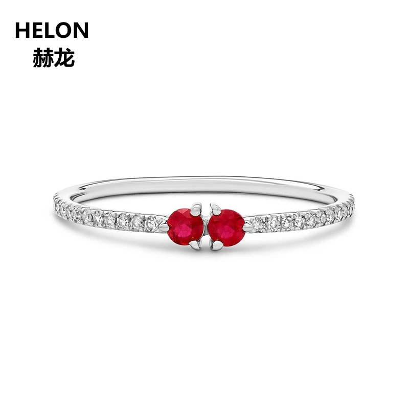 Solid 14k White Gold Natural Diamonds Ruby Engagement Ring for Women Anniversary Wedding Band Yellow Rose Optional | Украшения и