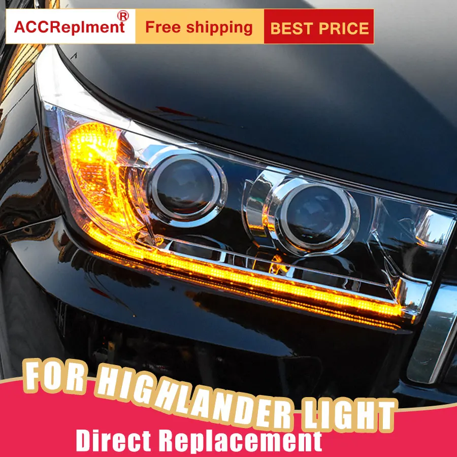 

2Pcs LED Headlights For Toyota Highlander 2017-2019 led car lights Angel eyes xenon HID KIT Fog lights LED Daytime Running Light