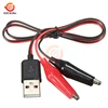 60CM Alligator Test Cilp To USB Male Connector Adapter Crocodile Test Clamp Clip Power Cable ► Photo 2/6