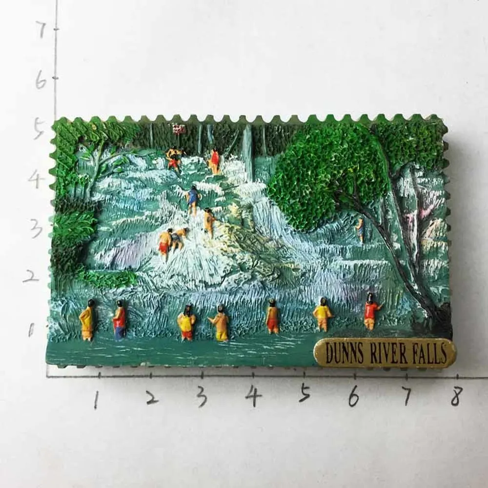 

The Dunn's River Jamaica Caribbean Sea Tourist Souvenir 3D Resin Fridge Magnets Refrigerator Magnetic Stickers Home Decoration