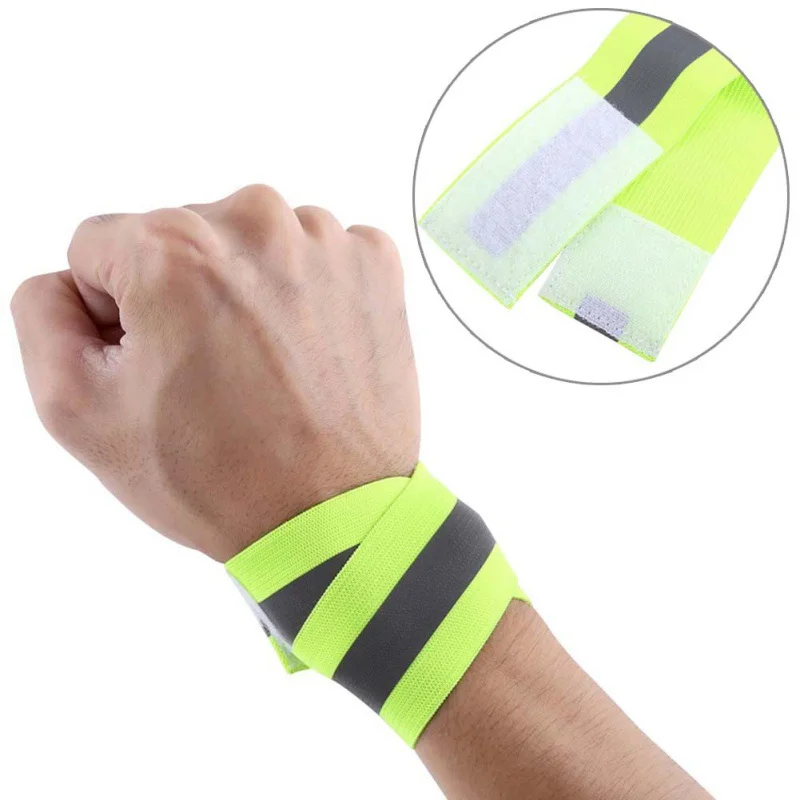 

2PCS/Pair New Reflective High Visibility Band Wristbands Elastic Ankle Wrist Bands Arm For Waling Running Sports Wrist Support