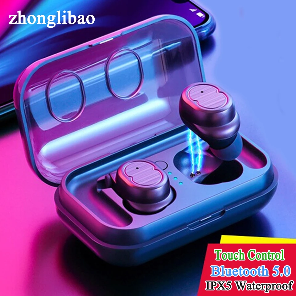 

Mini Wireless Music Earphone Sports Running Waterproof TWS 5.0 Bluetooth Ture Touch Headset Stereo In-Ear Earbuds Charging Box
