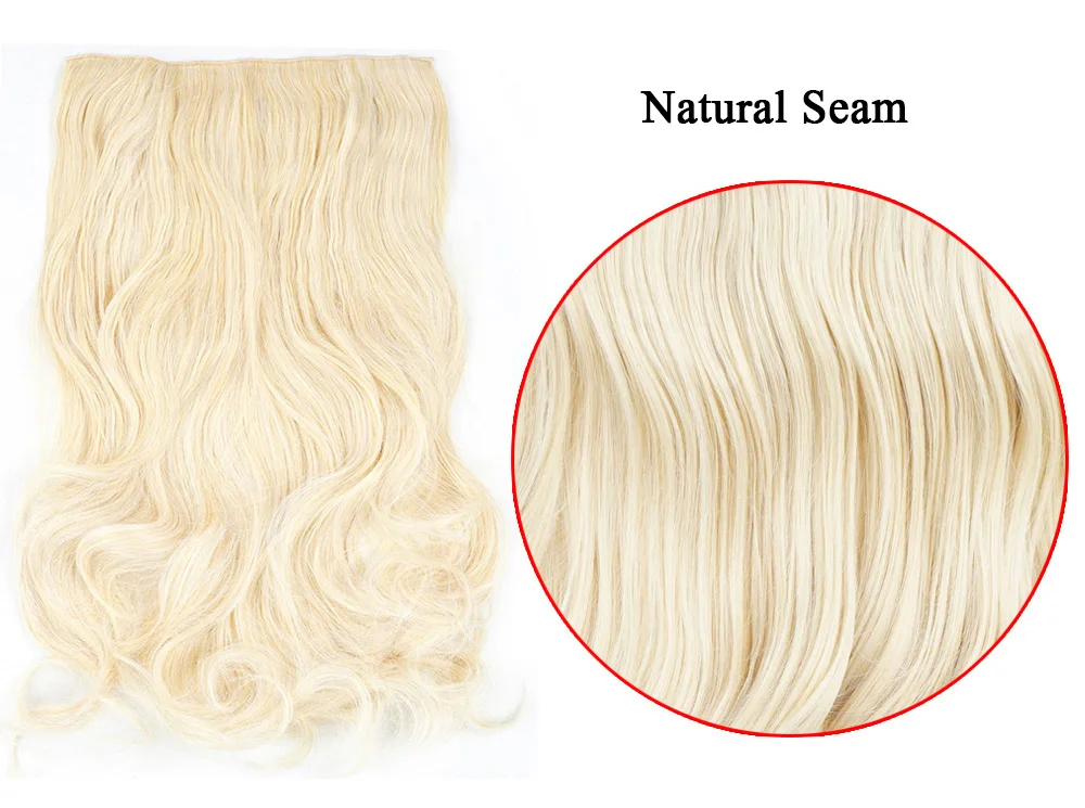 Grampo de Seda das Extensões do Cabelo Sintético das Costas Cabelo Ondulado Falso Cinza Hairpieces Uma Parte Esticada 24 Polegada 60cm no 190g 12 Apliques e perucas