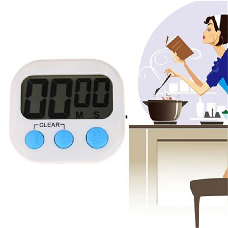 

Kitchen Cooking Timer Large LCD Digital Cooking Timer Count Down Up Clock Loud Alarm Magnetic Alarm Clock 2019 fashion