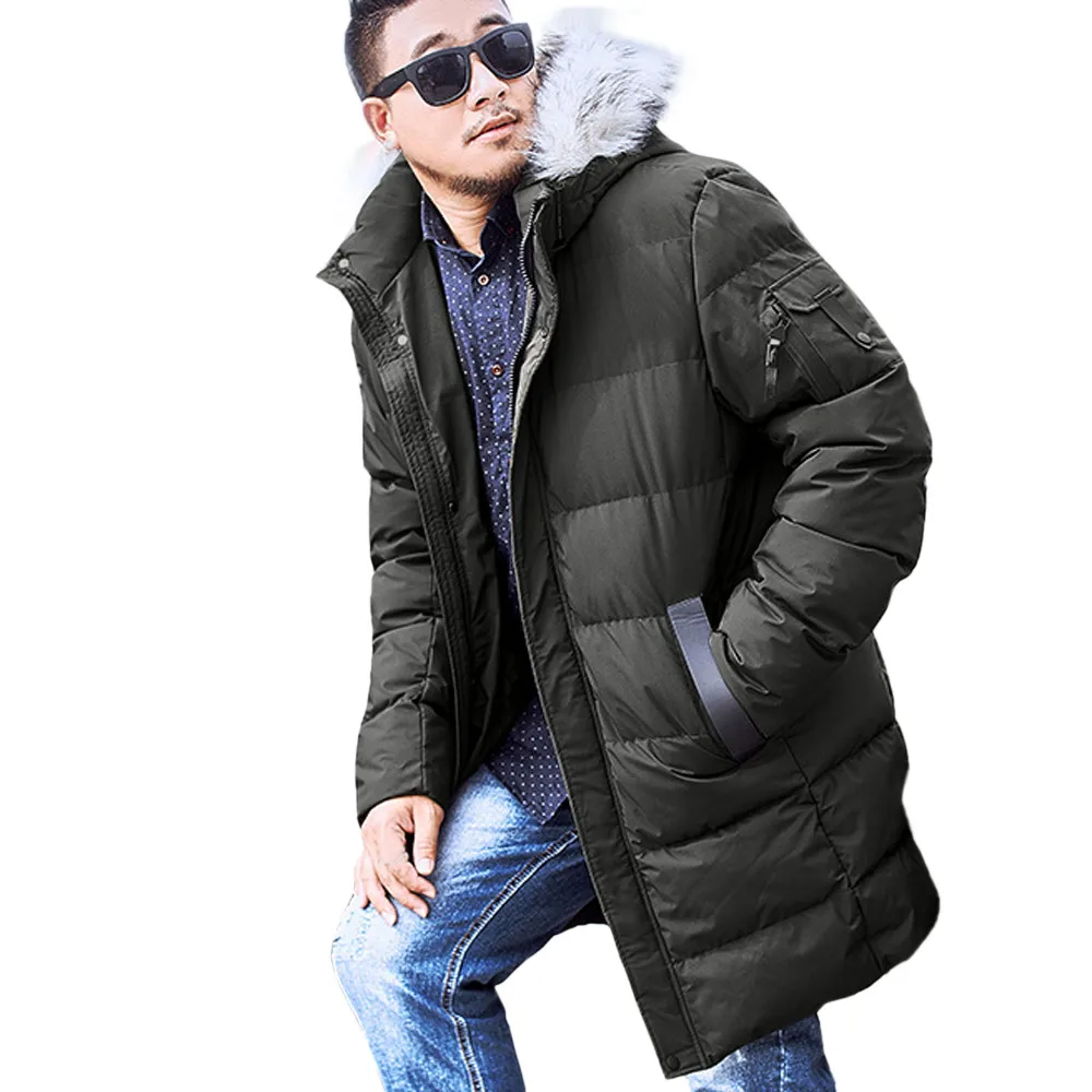 Sunfree thinsulate для мужчин средней длины на молнии размера плюс с капюшоном чистый цвет утолщенный Хлопок пальто Лидер продаж L-9L мужчин s одежда 3L45