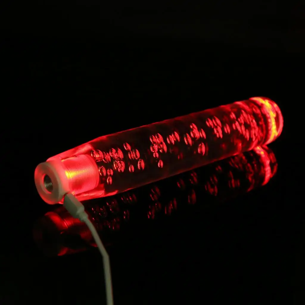 Universal Acrylic LED Crystal Bubble Car Manual Gear Stick Shift Lever Shifter Knob Automatic Cover 25cm 