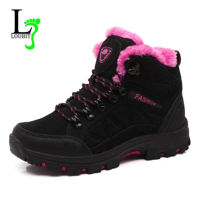 

2019 Winter Shoes Women Warm Fur Boots Rubber Ankle Boots Womens Snow Boots Rubber Cow Suede Casual Shoes Botas Mujer Flats