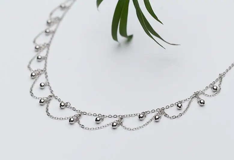 Bohi богемное ожерелье с бусинами и кисточками, чокер, очаровательное Настоящее. 925 пробы серебряные ювелирные изделия GTLX1560
