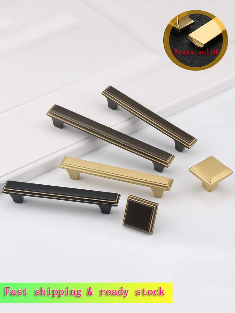 2 قطعة النحاس النقي مقبض دولاب خزانة مقبض الباب اليد الذهبي الكامل النحاس مقبض خزانة بوابة النحاس الصلبة مقبض