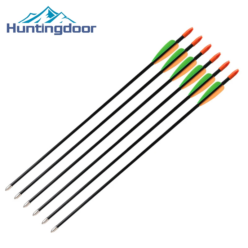 6pcs 7mm 28inch Fiberglass Arrows Archery Hunting Shooting Practice