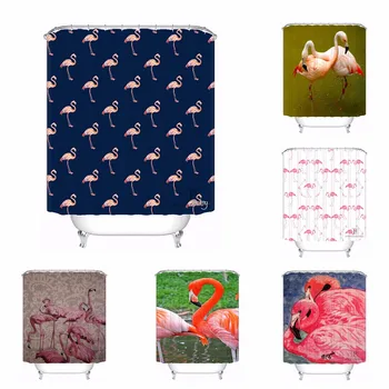 

Home Bath Curtain For Bathroom Custom Flamingos Home Decor Shower Curtain Waterproof Fabric Hooks #180417-01-88
