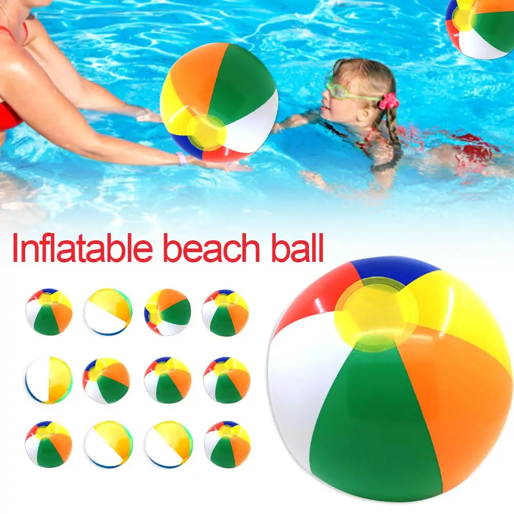 

12PCS 30CM High Quality Inflatable Beach Ball Colorful Outdoor Water Sports Fun Swimming Pool Float Game Ball For Kids Adult