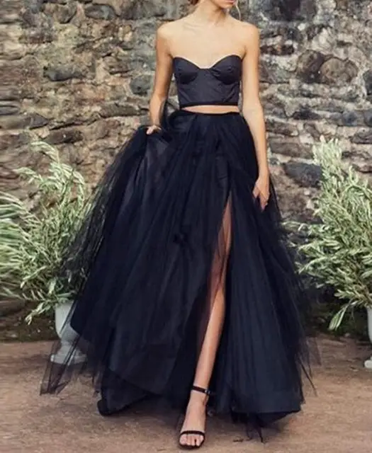 long tulle maxi skirt