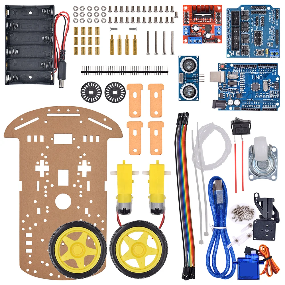 Smart Robot Car 2WD Chassis Kit with Ultrasonic Module,Remote for Arduino DIY Kit Smart Robot Car 2WD Chassis Kit with Ultrasonic Module,Remote for Arduino DIY Kit