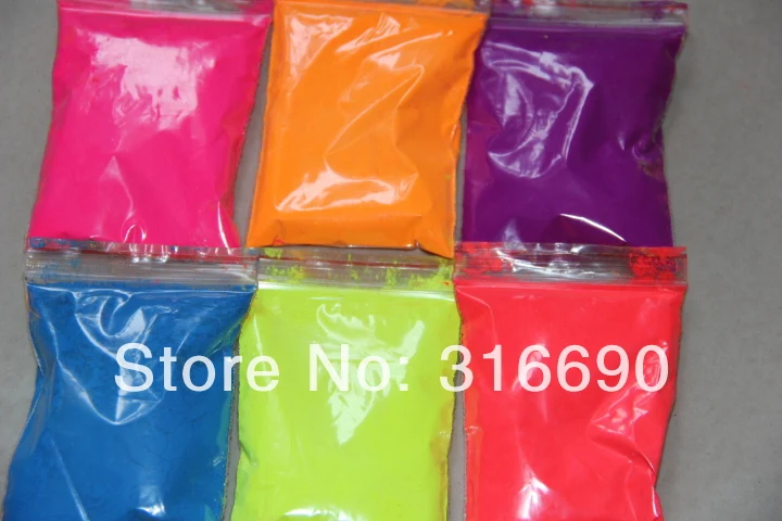 Campuran Warna Neon Bubuk Pigmen Fluorescent Sampel Warna Pink Orange Ungu Biru Kuning Merah Dll Pigment Fluorescent Powder Powderpowder Color Aliexpress