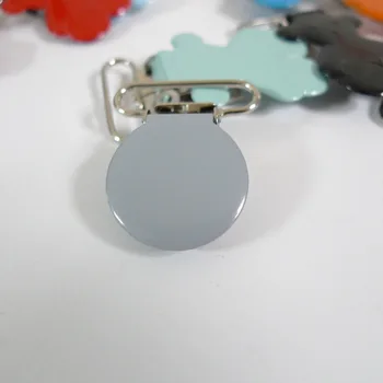 

25pcs 1'' 25mm #33 GREY Colored Enamel Round Shaped Suspender Clips