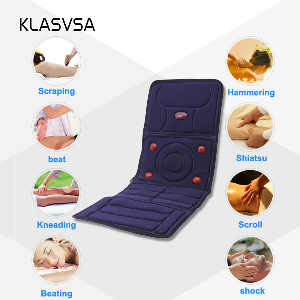 KLASVSA Electric Vibrator Massager Mattress Far-Infrared Heating Therapy Neck Back Massage Relaxation Bed Vibrador Health Care