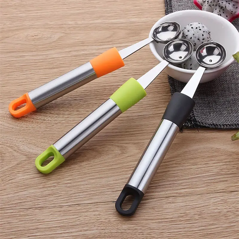 Stainless Steel Fruit Ice Cream Baller Scoop Melon Vegetable Ball Carving Spoon Cookie Dough Scooper Salad Tools Kitchen Gadgets