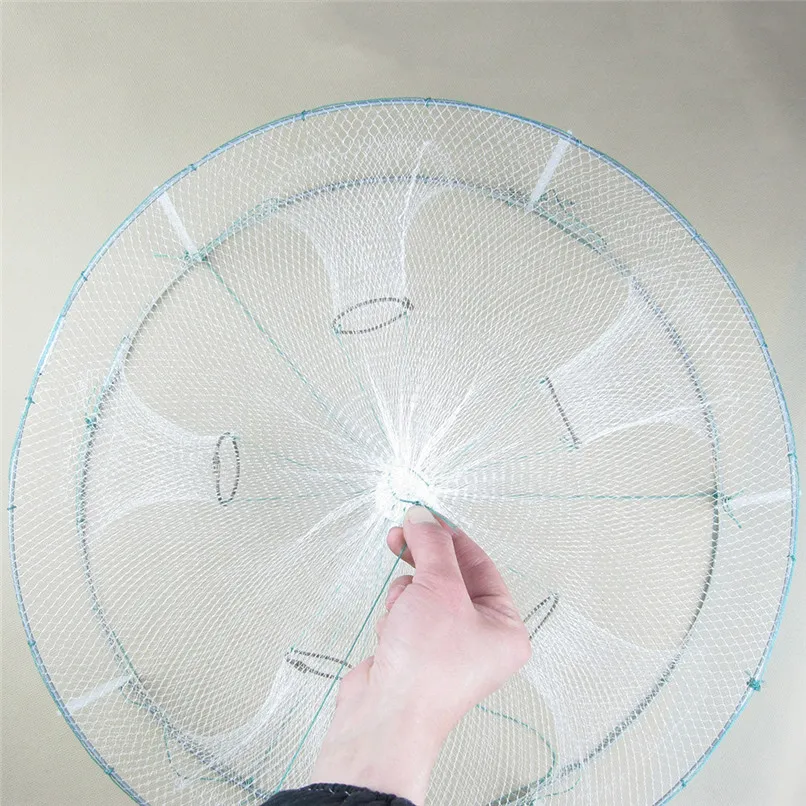 Fishing Net Mesh Fish Basket Shrimp Minnow Lobster Crab Big Trap Cages folding catch shrimp cage shrimp net fishing net #2D24 (16)