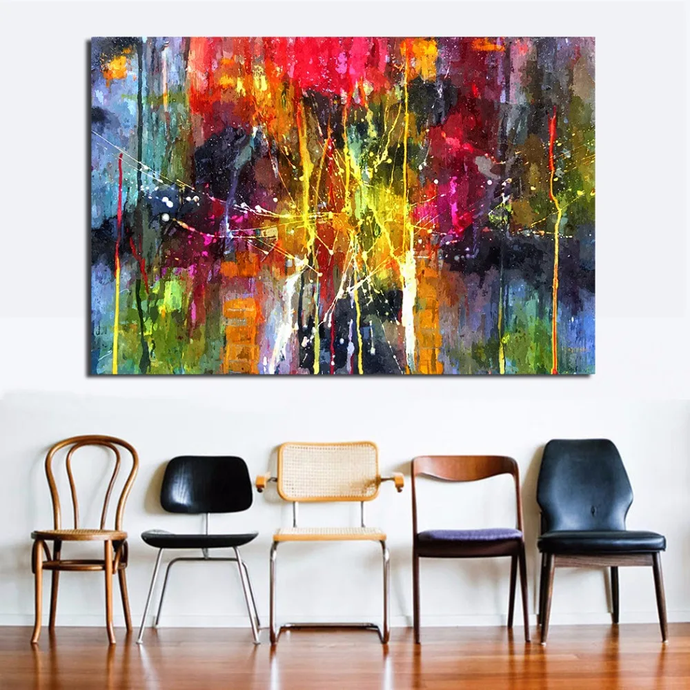 

Home Decor handPainted On Canvas Abstract Painting Modern Wall Art Picture For Living Room No Frame