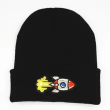 LDSLYJR Рокет вышивка утолщенная вязаная шапка зимняя теплая шапка Skullies шапка бини шапка для мужчин и женщин 77