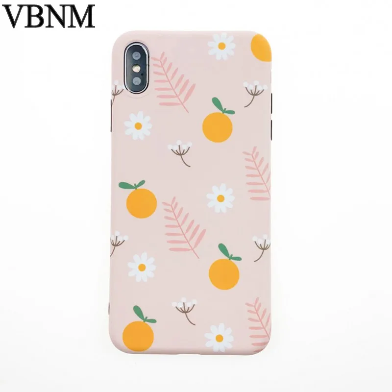 

Fresh summer flowers Case for iPhone 7 8 6s 6 Plus Matte soft shell Case for iPhone XS MAX X XR Cute floral design