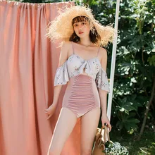 Женский купальник женский большой размер плавательный костюм бикини цельный сексуальный плюс женский однотонный полиэстер Sierra