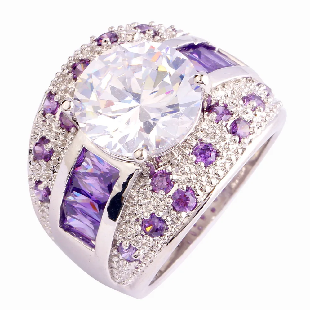 AAA CZ Lab Factory Direct Jewelry White Topaz 18K White Gold Plated