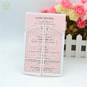 

Wonderful laser cut white wedding invitations card design