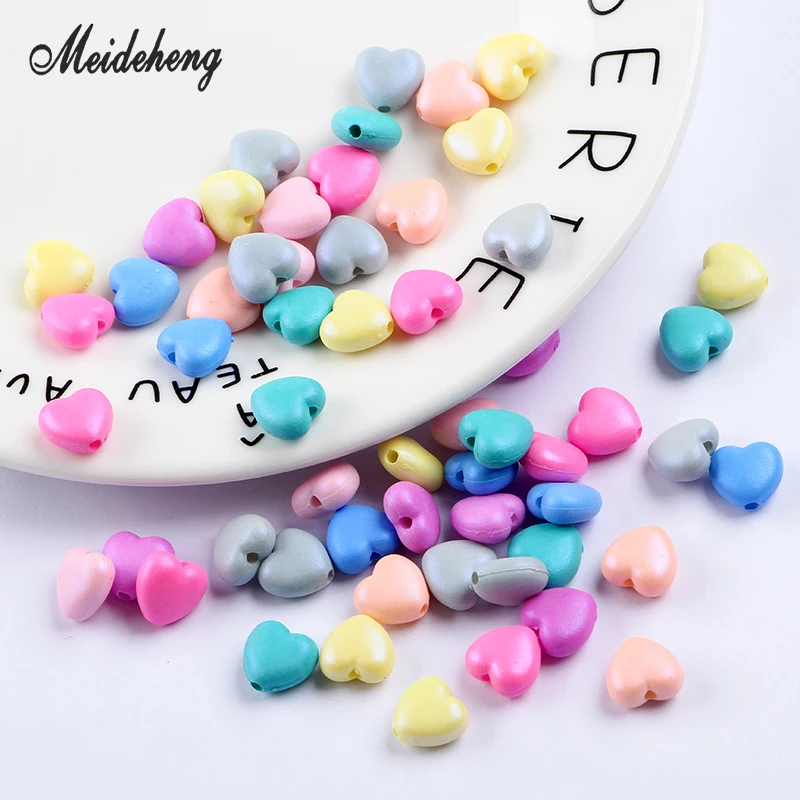 

Meideheng Colorful Beads Solid Acrlic Beads Jewelry Making DIY Craft Accessories Supplies For Jewelry Heat Shape 11mm 100pcs/bag