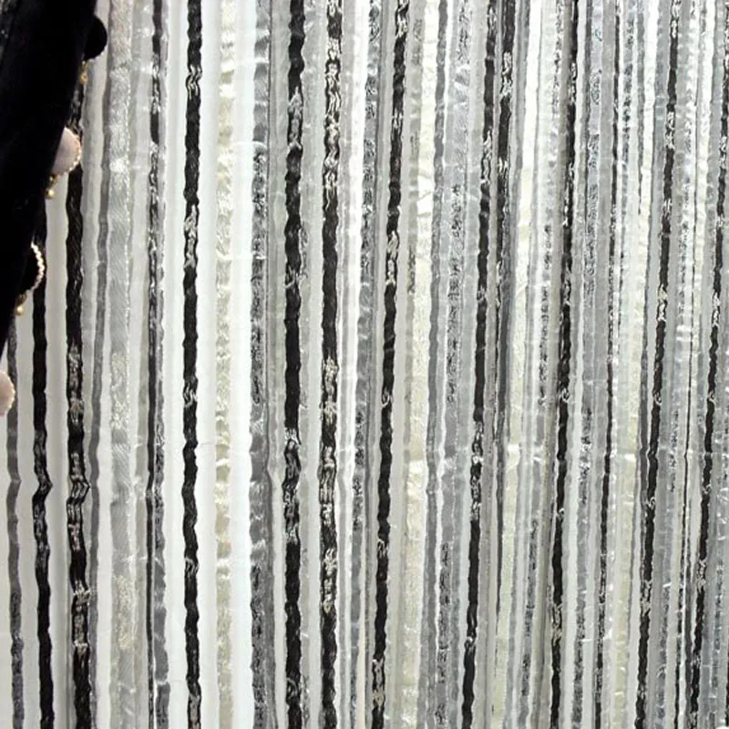 Helen cortina estilo europeo Grey Jacquard negro cortina habitación cortina de tul tratamientos de ventana HC99