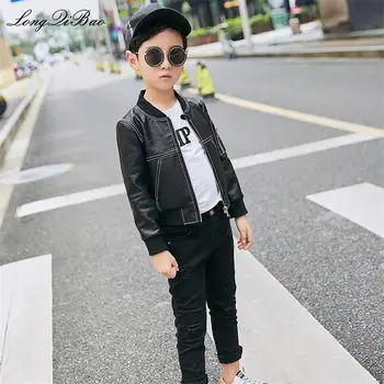 

Boys leather jacket 2019 spring and autumn new Korean children's jacket baby big boy jacket tide