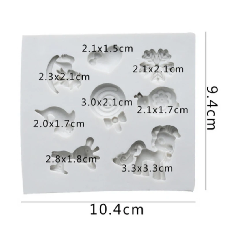Мультфильм Олененок и пони силиконовая форма помадка форма Торт Украшение Инструмент шоколад, форма для мастики, сахарное ремесло, кухонные гаджеты