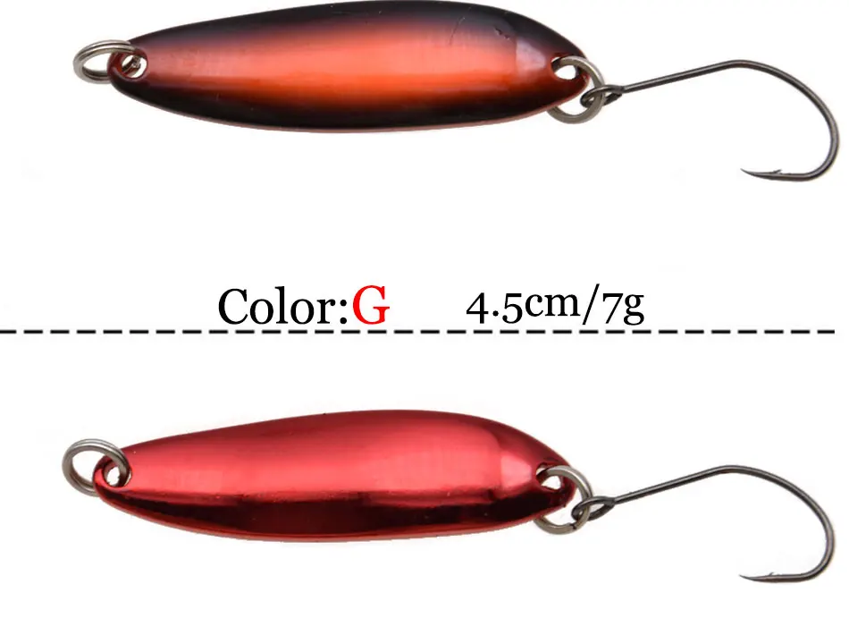 JYJ 1 шт. алюминиевый сплав 7 г 43 мм Металл Pesca форель Рыбалка воблер ложка приманка