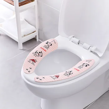

New 3 Pair Bathroom Toilet Seat Cover Sets Magic Sticker Bath Warmer Wc Closestool Washable Soft Seat Cover Pads Toilet Seat AA