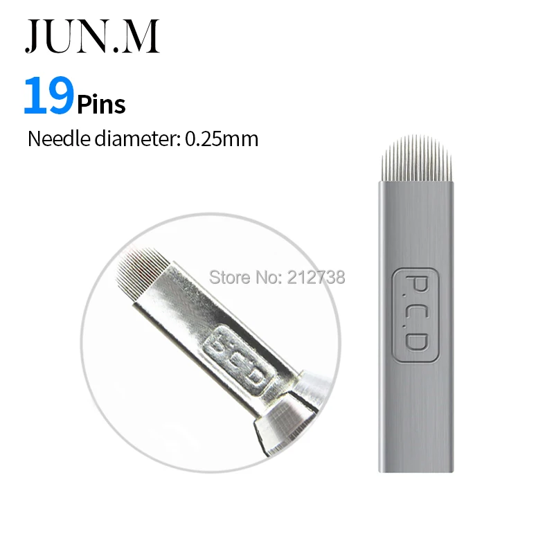 0.25 мм 500 шт. PCD 19 pin U лезвие иглы для microblading ручка для перманентного макияжа ручной 3D microblading для бровей Вышивка
