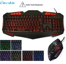 OMESHIN Simplestone LED USB Gaming Keyboard with 7 Adjustable Colorful Backlights Keyboard and Mouse Combo Set 0310