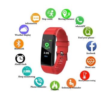 

Heart rate blood pressure monitoring Bluetooth pedometer smart bracelet