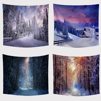 

Winter Snow Mountain Landscape Tapestry Beautiful Sky Room Wall Decoration Tablecloth Bed Linen Supplies Camping Equipment