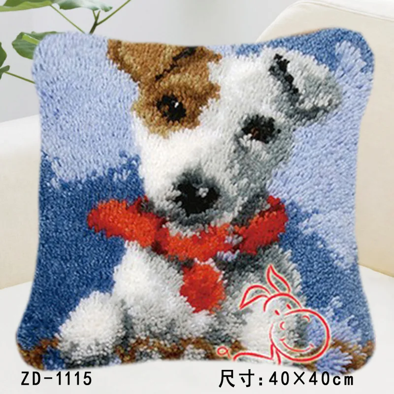 

ZD1115 Pillow Cushion Latch Hook Kit Embroidery DIY Craft Cross Stitch Needlework Embroidery Counted Cross-Stitching Kit Set