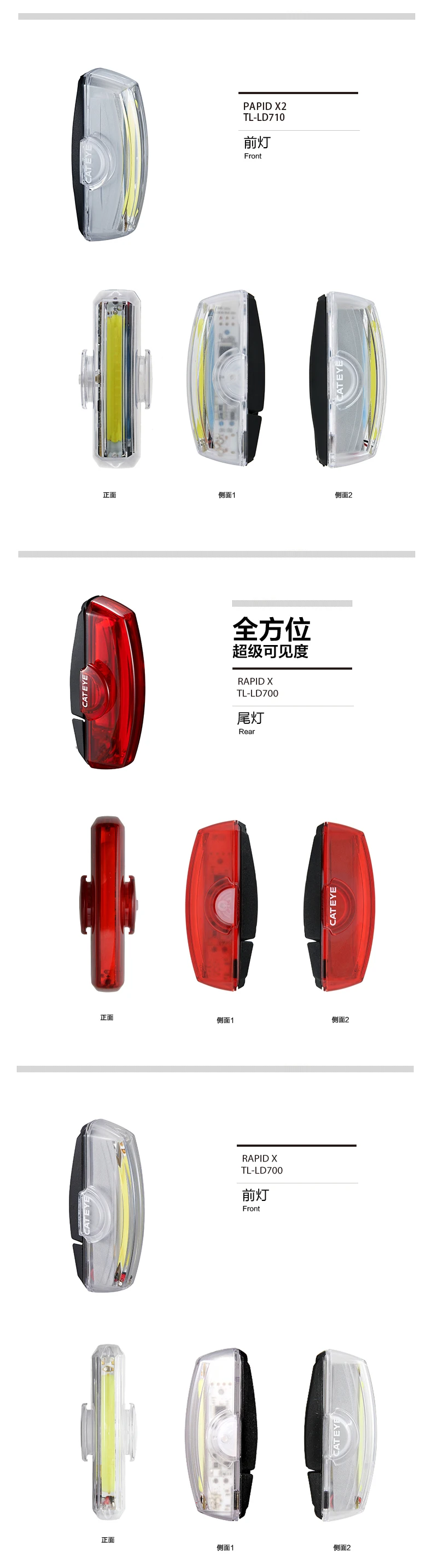 Cheap CATEYE TL-LD710-R Rapid X2 Bicycle Safety Light for Rear from Japan 8