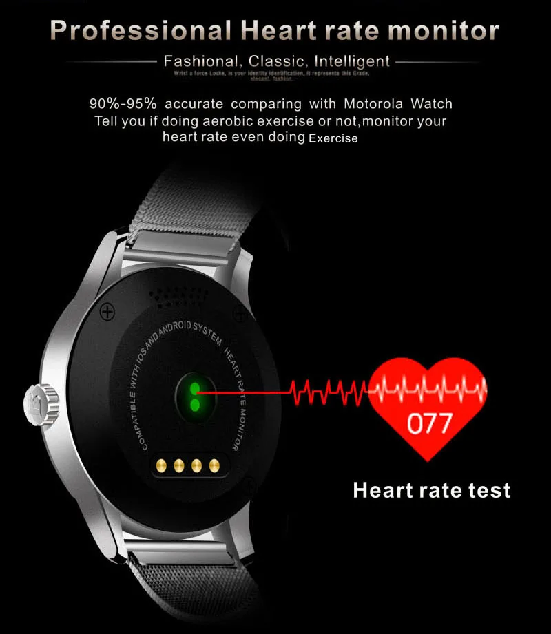 Смарт-часы для мужчин android водонепроницаемый кровяное давление K88H smartwatchbluetooth динамик сердечного ритма спортивные часы